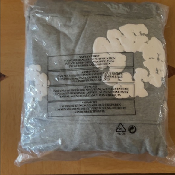 Denim, tears, hoodie, gray - Picture 3 of 3